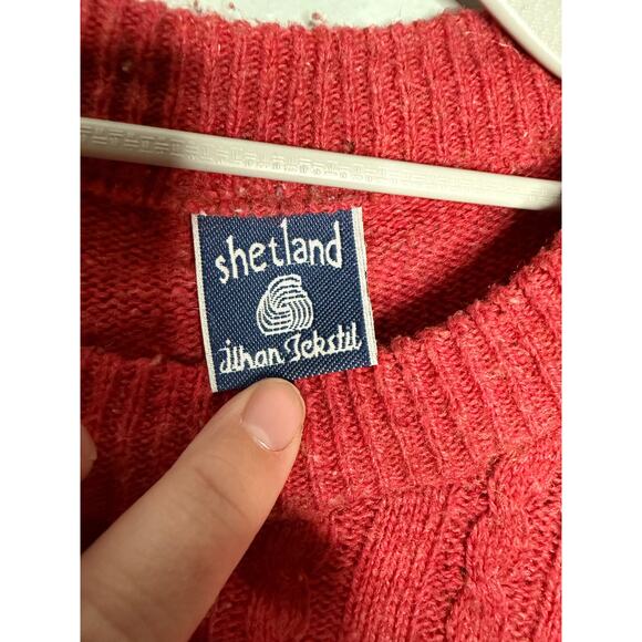 Shetland red wool sweater - Picture 2 of 10